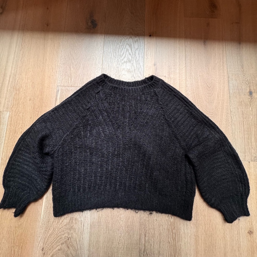 Free People Carter Pullover Sweater, Chunky Knit, Relaxed Fit, & Blouson Sleeves